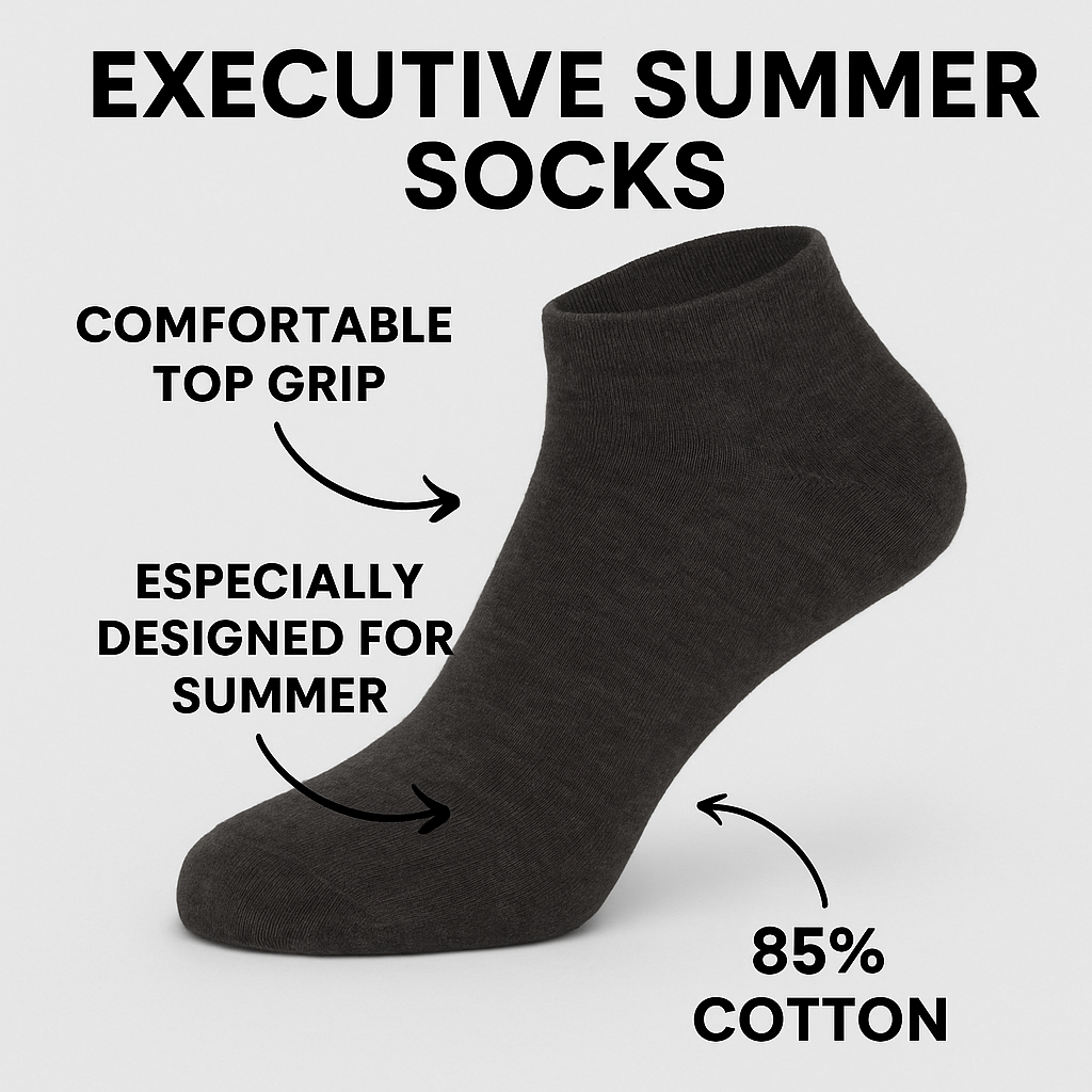 Cotton (85%) Summer Socks for Executives | Pack of (12 Pairs)