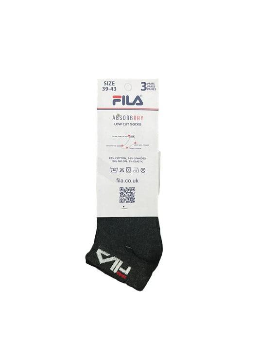 Branded Fila Cotton Ankle Socks (Pack Of 12 Pairs)