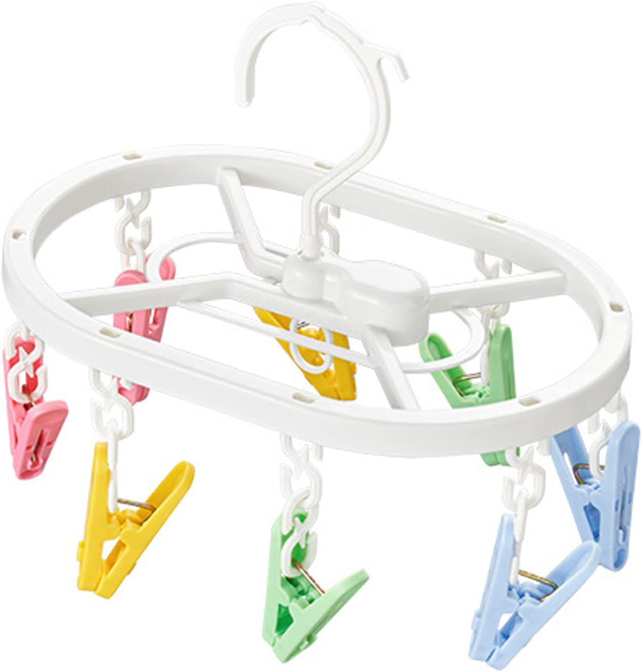 Laundry Hanger Drying with Clips, Plastic Laundry Clips, and Drip-Drying Hanger for Socks, Underwear, Towel, Scarf, Side Hanging, Anti-Wind, Multi-Purpose
