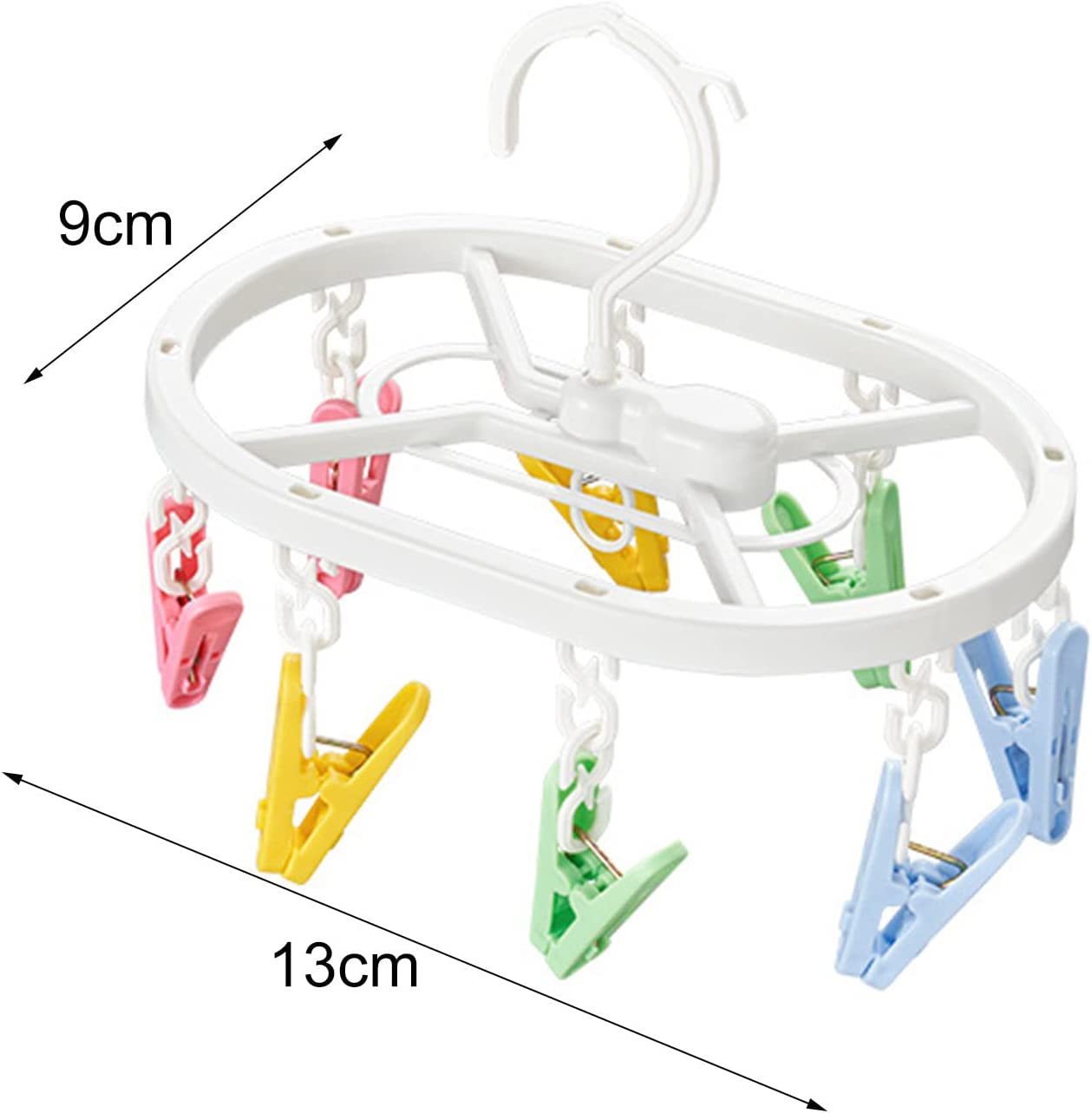 Laundry Hanger Drying with Clips, Plastic Laundry Clips, and Drip-Drying Hanger for Socks, Underwear, Towel, Scarf, Side Hanging, Anti-Wind, Multi-Purpose