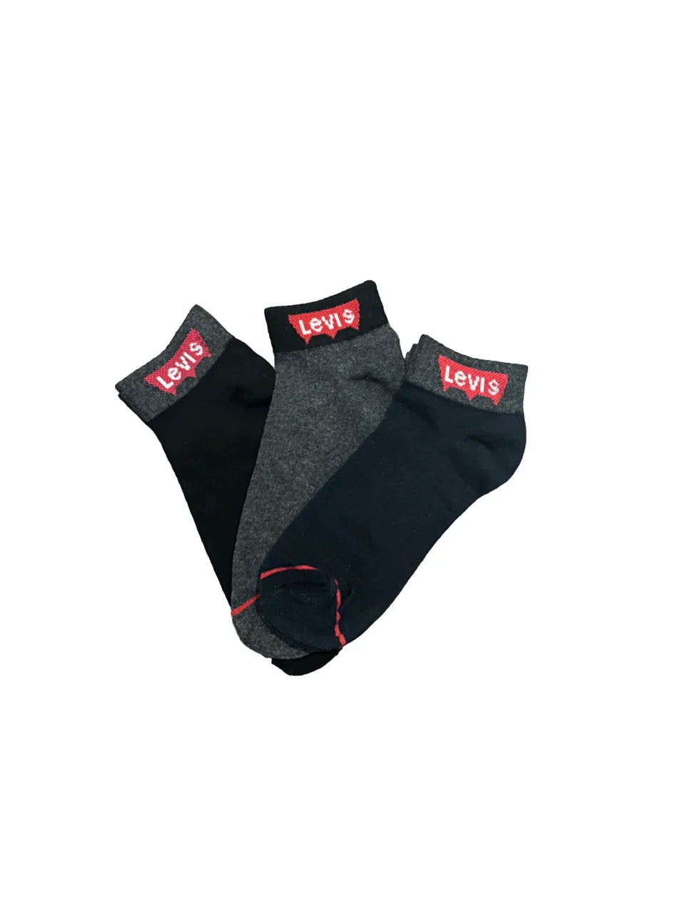 Branded Levi's Cotton Ankle Socks (Pack Of 3 Pairs)