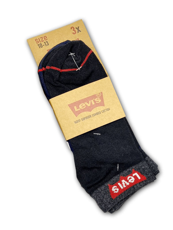 Branded Levi's Cotton Ankle Socks (Pack Of 3 Pairs)