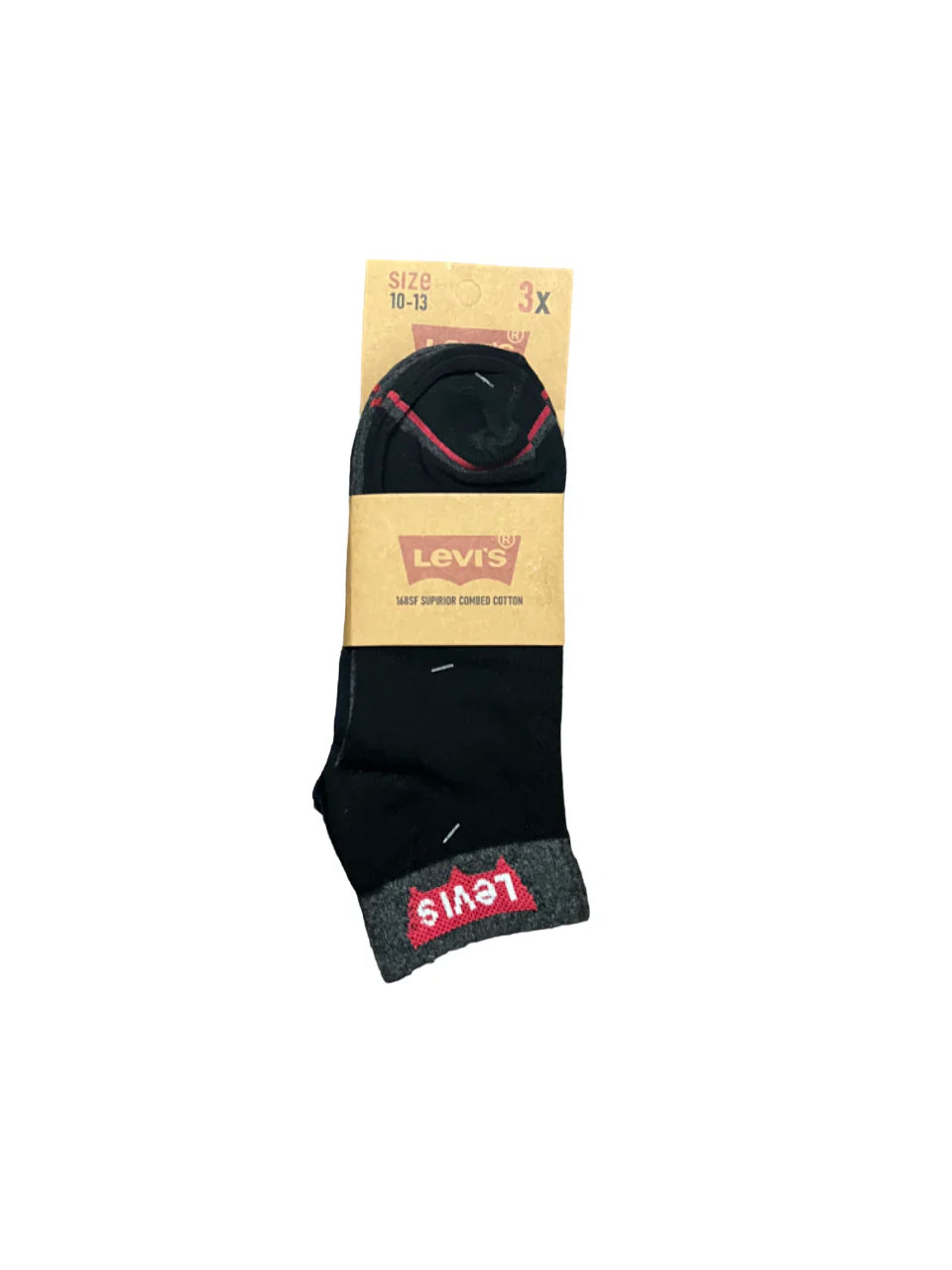 Branded Levi's Cotton Ankle Socks (Pack Of 3 Pairs)