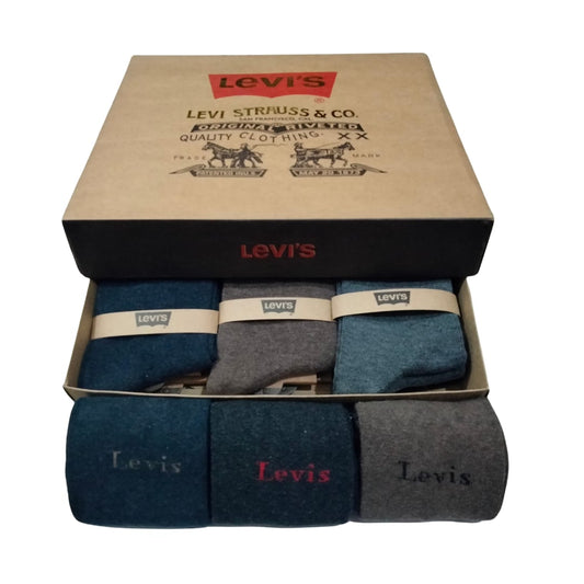 Levi's Long Cotton Winter Socks-MIX Colors (6 Pairs)