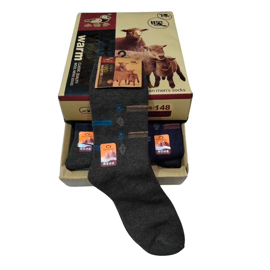 China Woolen Long Socks (Pack Of 20 Pairs)-Family Pack