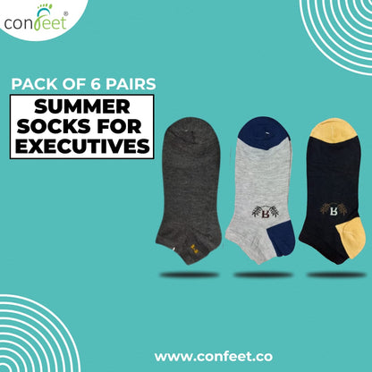 Confeet Value Executive Socks – Affordable Summer Comfort | (6 Pairs)