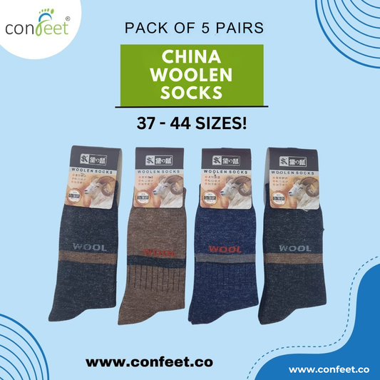 China Woolen Long Socks (Pack Of 5 Pairs) Random Color