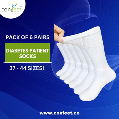 Diabetes Patient Socks Pack - 6 Pairs White