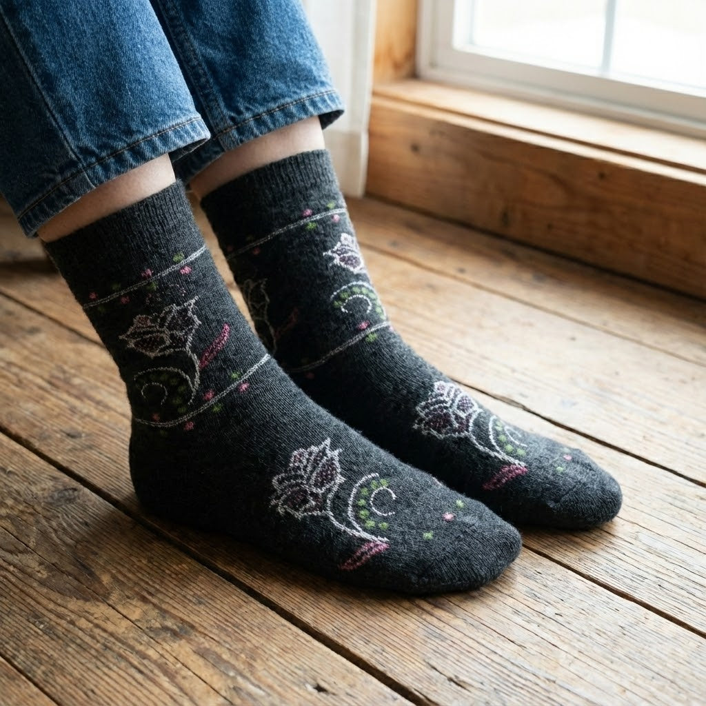 Ladies' Long Socks For Winter (BLACK COLOR)