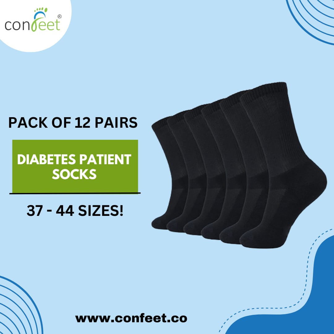 Diabetes Patient Socks Pack-12 Pairs Black