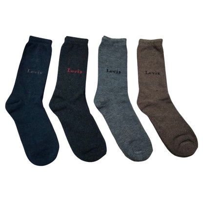 Levi's Long Cotton Winter Socks-MIX Colors (12 Pairs)