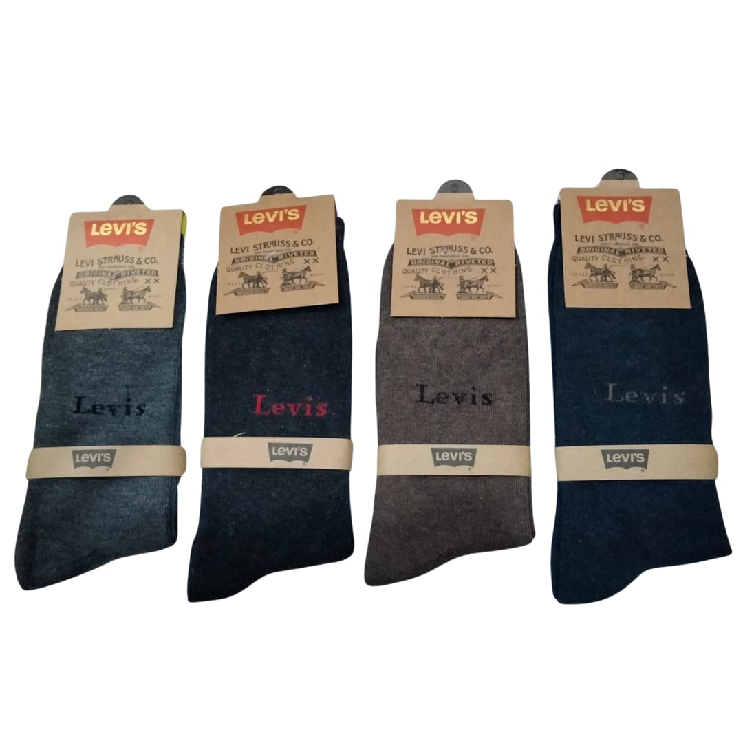 Levi's Long Cotton Winter Socks-MIX Colors (12 Pairs)