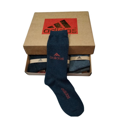 Adidas Long Cotton Winter Socks-MIX Colors (12 Pairs)