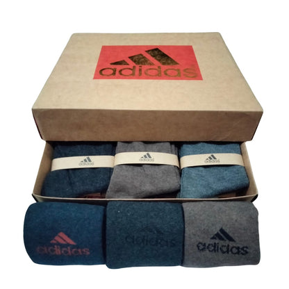 Adidas Long Cotton Winter Socks-MIX Colors (12 Pairs)