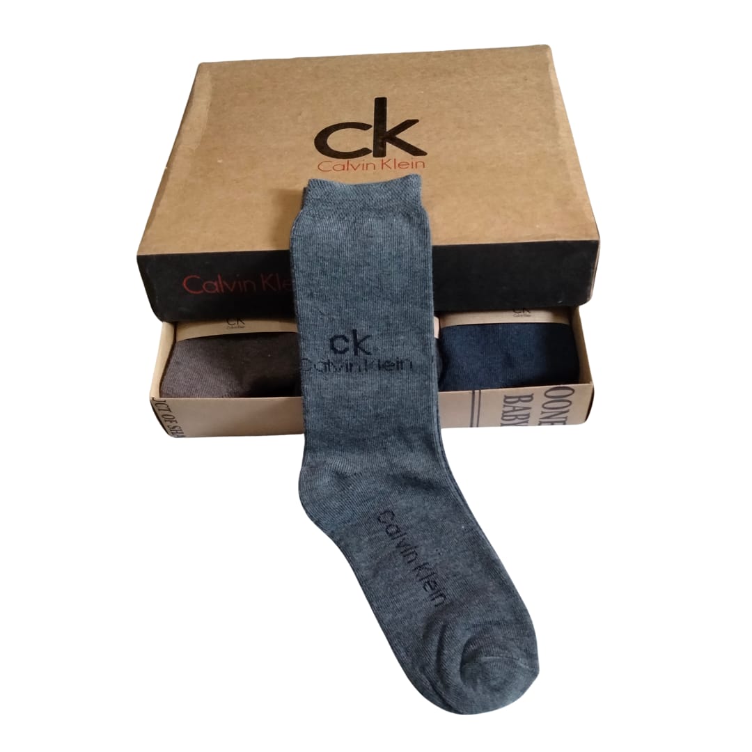 CK Long Cotton Winter Socks-MIX Colors (3 Pairs)