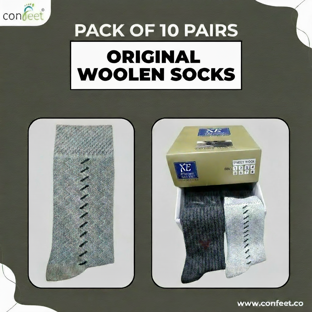 Original Wool Socks – Pack of 10 Pairs | Authentic Wool Warm Socks
