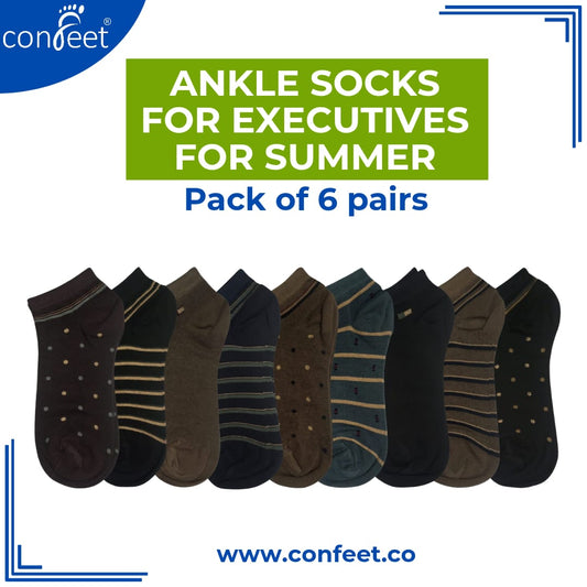 Cotton (85%) Summer Socks for Executives  | Pack of (6 Pairs)