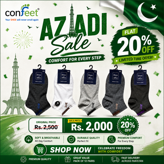 Confeet Premium Casual Ankle Socks-Plain Colors (12 Pairs)
