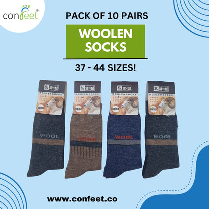 Woolen Long Socks (Pack Of 10 Pairs) Random Color