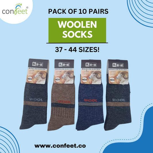 Woolen Long Socks (Pack Of 10 Pairs) Random Color