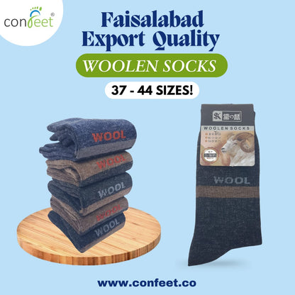 Woolen Long Socks (Pack Of 12 Pairs) Random Color